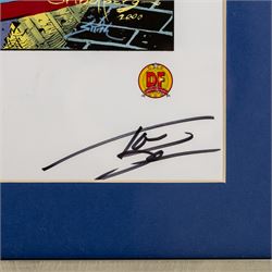 Two large limited edition Marvel lithographic prints by Dynamic Forces, comprising Marvel Origins Anniversary, limited edition no. 111/1961 and The Avengers vs. X-Men, limited edition no. 170/1963, both signed by Tom Grindberg and Tom Smith, with certificates of authenticity, largest H43cm, W86cm