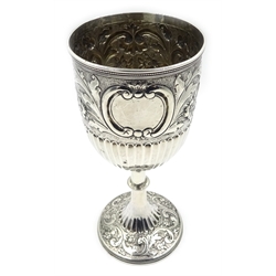  Victorian silver goblet by H W C, London 1856, approx 5oz, 17.5cm  