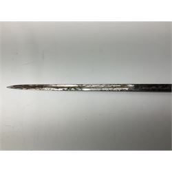 Late 19th/early 20th century sword stick/walking cane with 38cm fullered steel blade 85cm overall