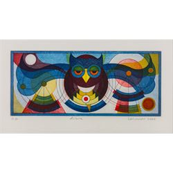 Hans-Joachim 'Jockel' Reisner (German 1938-2023): 'The Master' and 'Libra', two coloured etchings signed titled dated 2000 and 2001, one numbered 8/10 in pencil and stamped with blindstamp max 21.5cm x 15.5cm (2)
Notes: Reisner is best known for creating the Bradford City Fire Memorial in 1986. His style of printmaking is characterised by geometric lines and shapes, influenced by his degree in engineering.