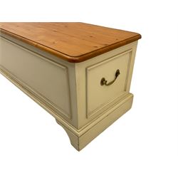 Laura Ashley pine and cream finish blanket box, hinged lid