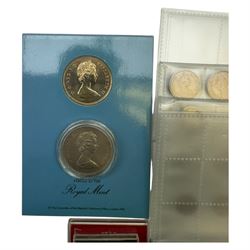 Collection of coins, including Queen Elizabeth II 1977 silver proof Silver Jubilee crown, cased with certificate, two cased 1973 EEC proof fifty pences, further commemorative crowns, pre-decimal coins, etc 