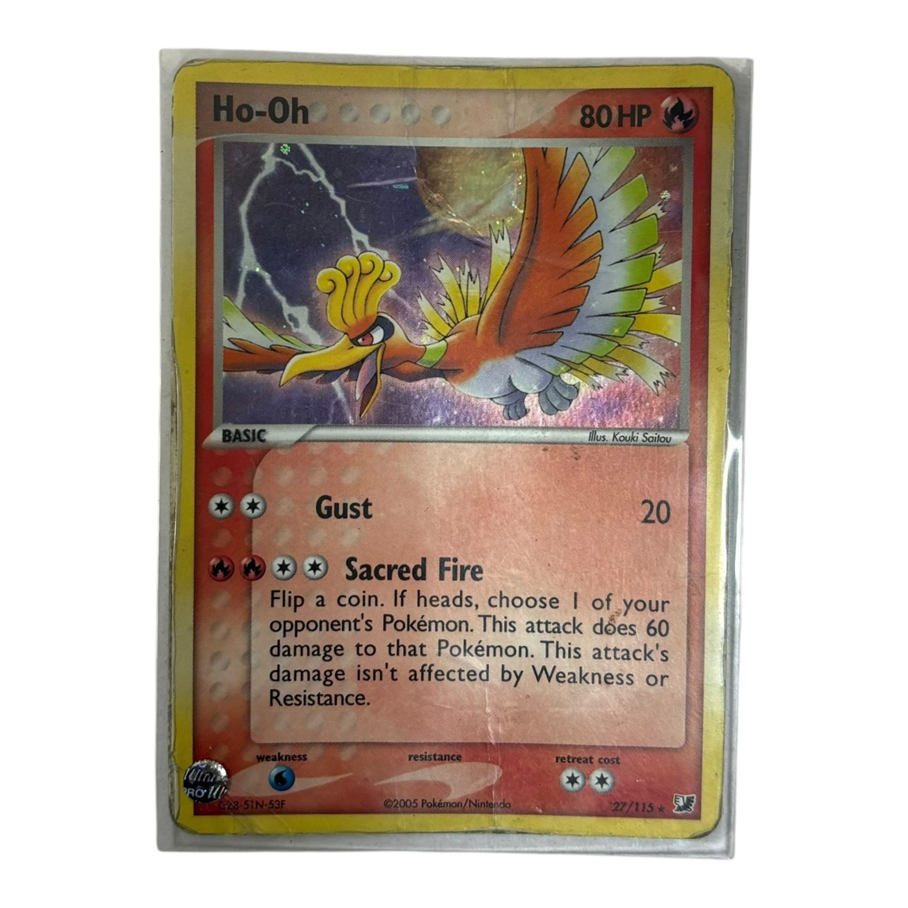 Collection of mainly vintage Pokemon cards including Charizard Base Set Holographic number 4/102 and two Ancient Mew 2000 promo cards, some housed within plastic wallets and some loose