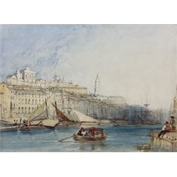 William Callow RWS (British 1812-1908): Boats at Mykonos - Greece, watercolour signed, Christie's label verso 24cm x 33cm