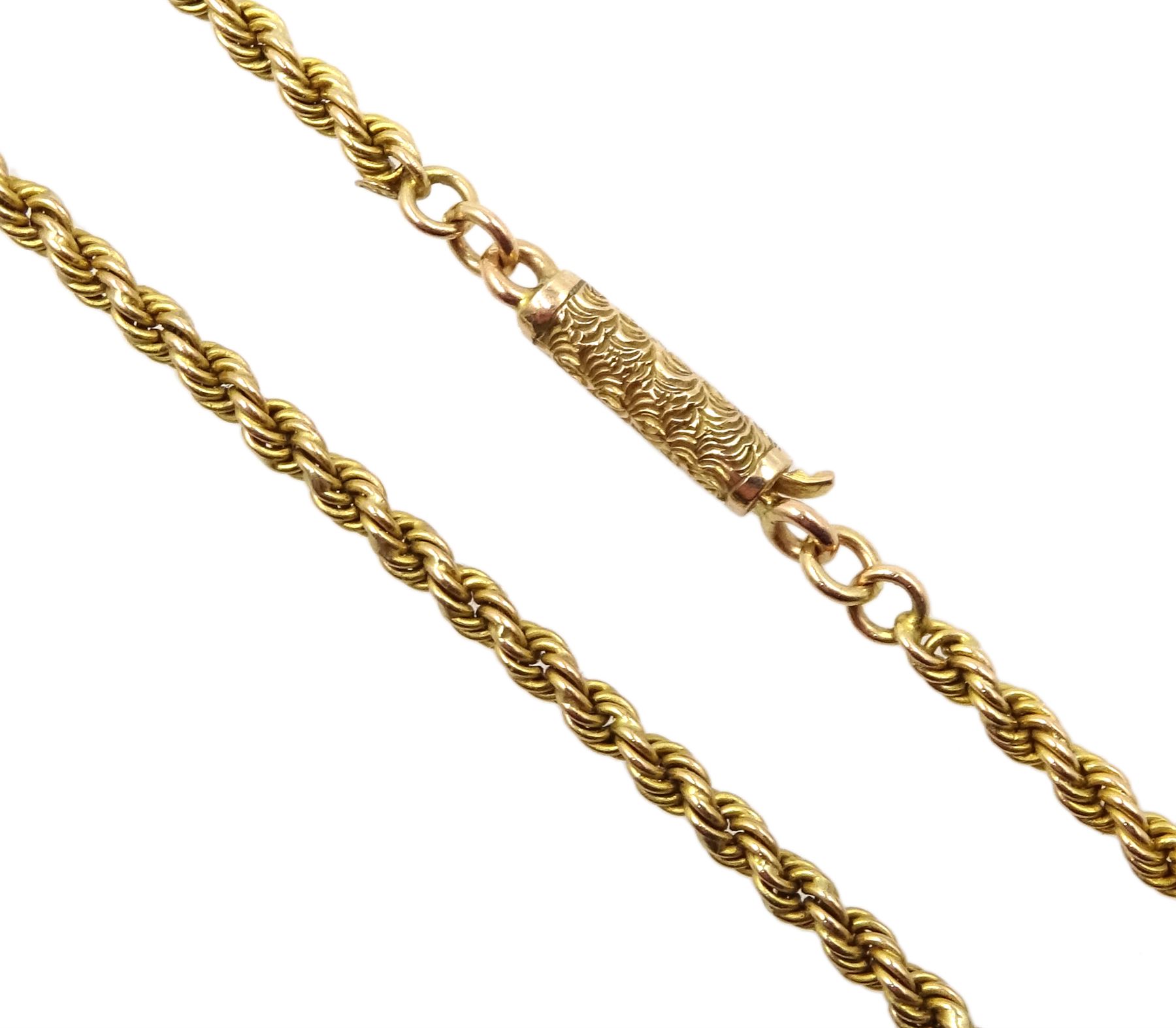 Gold rope chain with barrel clasp clearance
