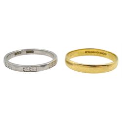 Platinum wedding band, stamped PT 97 and