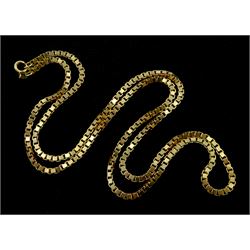 9ct gold box link chain necklace, London 1983