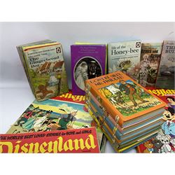Over fifty Disneyland Magazines early, 1970s; Disney sheet music; twenty-eight Ladybird books; six Enid Blyton books; and other children's books