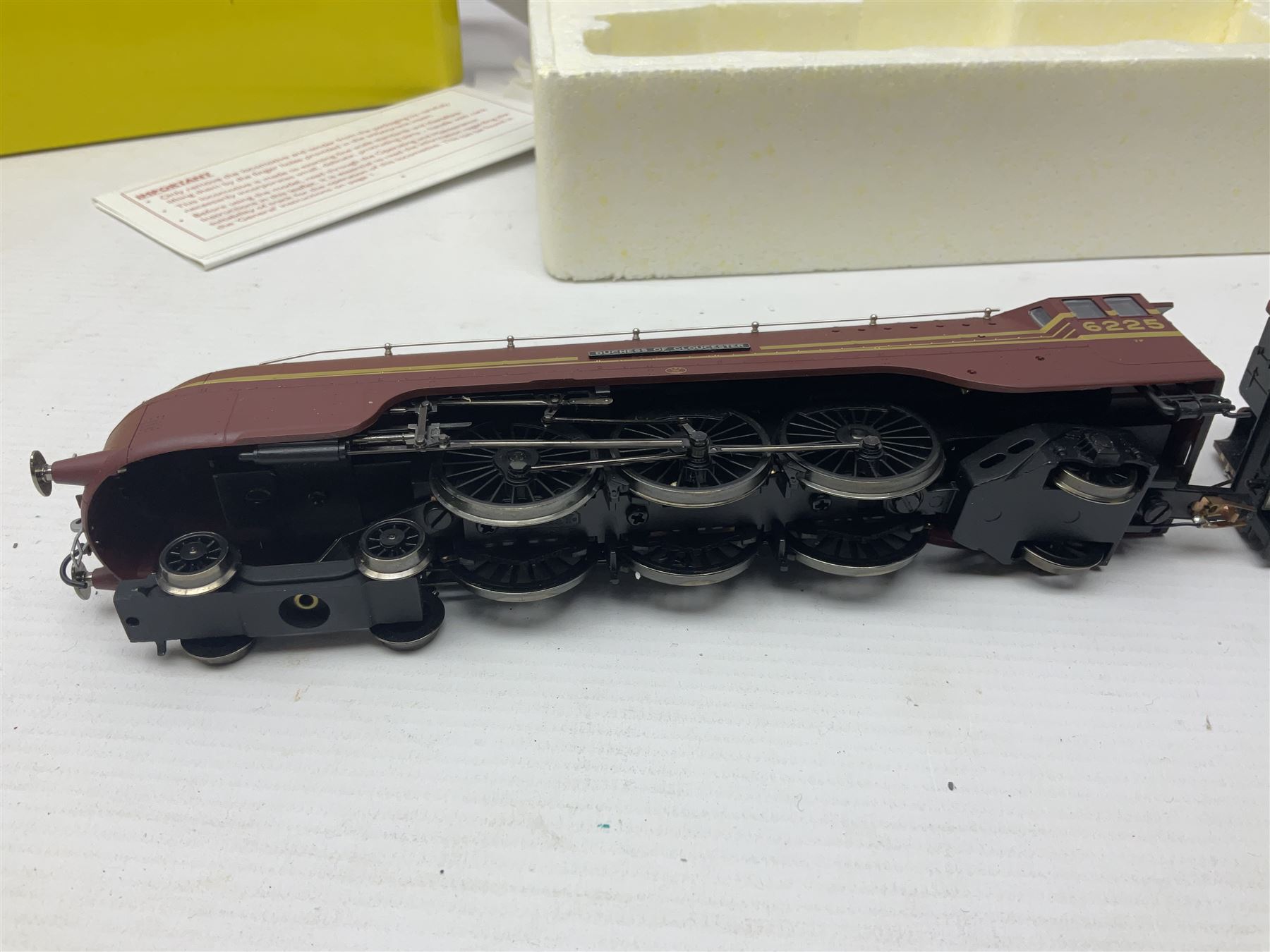 Hornby '00' gauge - Coronation Class 4-6-2 locomotive 'Duchess of Gloucester' No.6225 in LMS maroon; Class A1/A3 4-6-2 locomotive 'Flying Scotsman' No.4472 in LNER green; Class 9F 2-10-0 locomotive 'Evening Star' No.92220 in BR green; all boxed; and Class A1/A3 4-6-2 locomotive 'Prince Palatine' No.60052 in BR blue; unboxed (4)