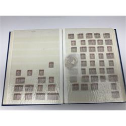 Mostly Great British Queen Victoria stamps, including penny black with black MX cancel, 1840 two pence blue with black cancel, imperf penny reds singles and pairs, perf penny reds stars and plates, various postmarks or cancels, penny reds on pieces or covers, halfpenny 'bantams', other QV issues with some higher values etc, housed in a blue stockbook