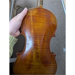 Violin and bow in fitted case