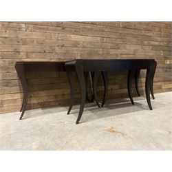 3 x rosewood console table, fitted with two soft-close drawers