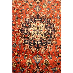 Mahal red ground rug, central medallion with floral field, 360cm x 238cm  