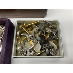 9ct gold clasp, single strand pearl necklace, with 9ct gold clasp, Tissot 1853 stainless steel and gold-plated quartz wristwatch Ref. T8701970, silver ring and a collection of vintage and later costume jewellery and watches