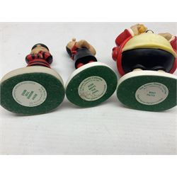 Eleven Robert Harrop figures from the Beano Dandy collection, comprising One Man & His Dawg BDS08, Picnic Desperate Dan BDS04, Fatty BD07, Desperate Dan BD03, Roger the Dodger BD20, Dennis the Menace BD01, Beryl the Peril BD05, Minnie the Minx BD04, Surfing BP03, two Spotty BD16, together with a Genuine Beano Ware lidded box (12)