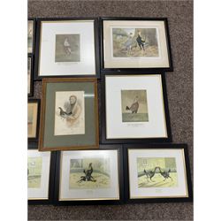 After Newton Fielding (British 1799-1856): Set of six 19th century cock fighting prints pub. Rudolph Ackermann, together with various later cock fighting prints