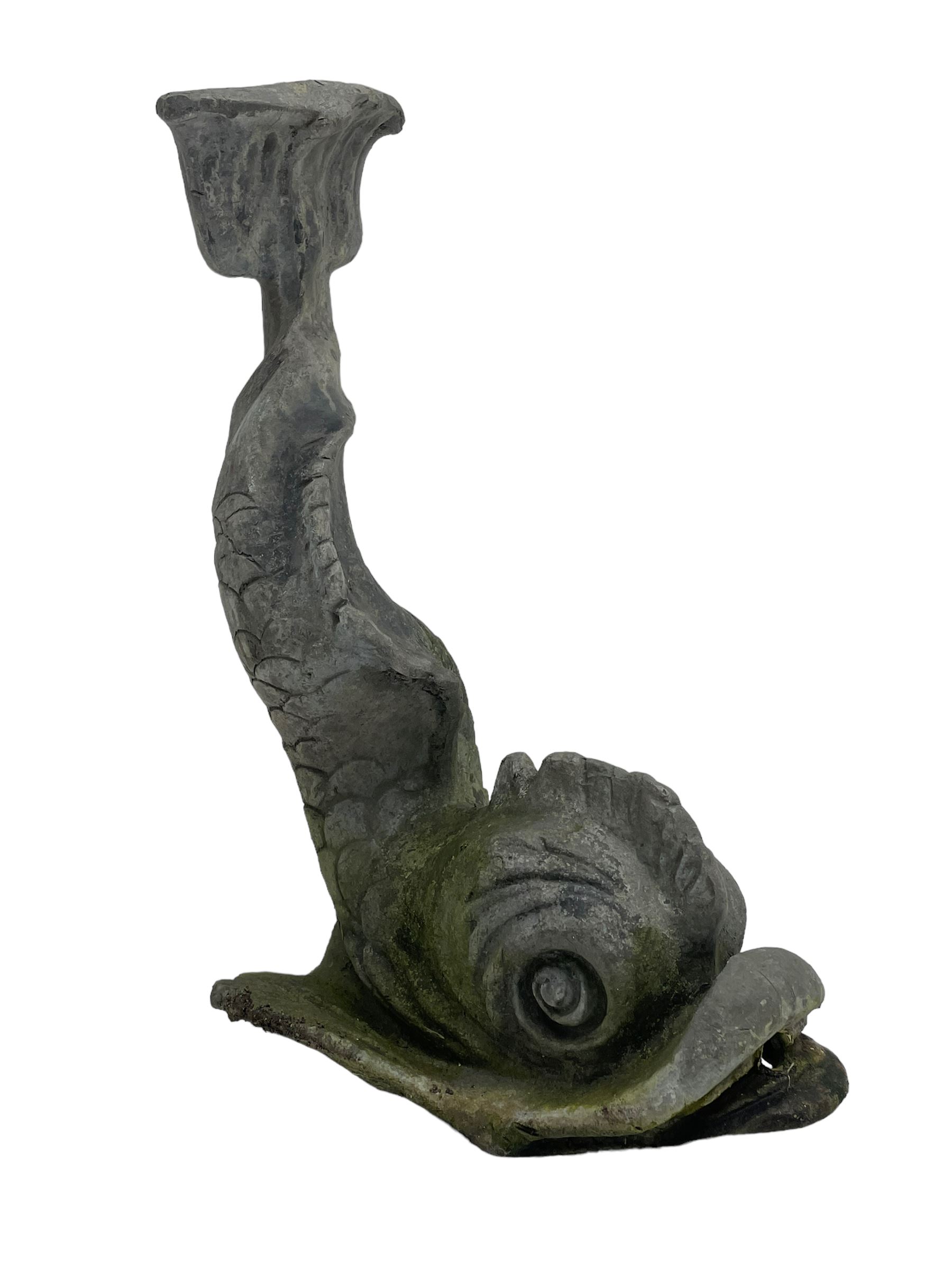 Lead garden ornament in the from of a dolphin 