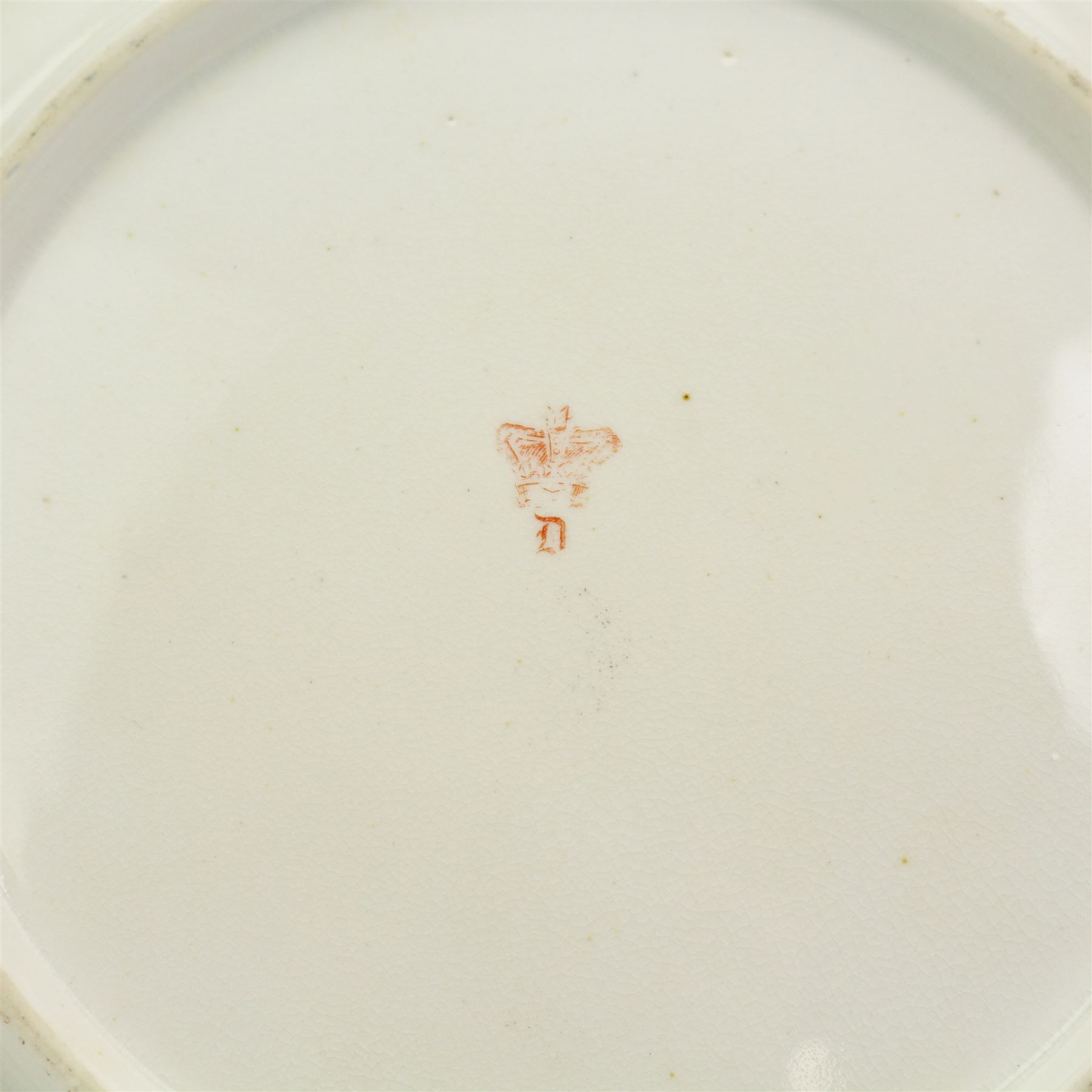 Set of four early 19th century Derby porcelain bowls decorated in the 'Tree of Life' pattern, in the imari palette, within shaped gilt borders, D26cm (4)