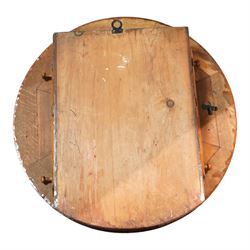 English-Large early 20th century 8-day fusee wall clock, 17 inch painted dial inscribed 