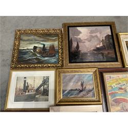 Collection of landscape oil paintings, artists including Byron Winston Warmby, Geoffrey Jenkinson, Valter Berzins, WL Crispe, Manner of Owen Bowen, and an Alan Yates watercolour (11)