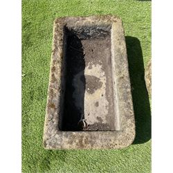 Pair of rectangular and circular stone troughs - THIS LOT IS TO BE COLLECTED BY APPOINTMENT FROM DUGGLEBY STORAGE, GREAT HILL, EASTFIELD, SCARBOROUGH, YO11 3TX