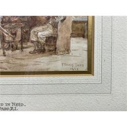 Frank Dadd (British 1851-1929): 'A Friend in Need', watercolour signed and dated 1923, titled on the mount 10cm x 15.5cm