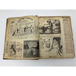 Album of WWII era paper ephemera, to include cartoon illustrations by George Goodwin Butterworth and Clive Uptton, articles and photographs