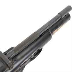 Webley Premier Mark II .22 air pistol, the chamber marked 'Webley & Scott Ltd Premier MK. II made in England', with checkered grip, H14cm, L20cm