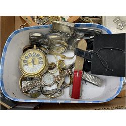 Large collection of assorted costume jewellery, mostly modern, including wrist watches, broches, necklaces etc