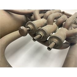 Early 20th century French Jerome Thibouville-Lamy Class B brass 4-valve euphonium for restoration or display L59cm