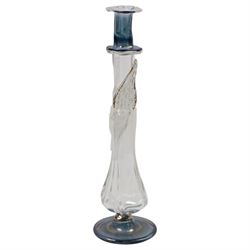 Silver mounted hand mirror, hallmarked together with silver mounted scent bottle and four other glass bottles