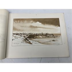 Modern album containing over sixty postcards and photographs including memorial portraits of KIA soldiers, regimental crests, comic, WW1 embroidered silk, uniforms, cap badges, camp and manoeuvre images etc; another personal photograph album of WW2 soldiers relaxing; Royal Armoured Corps booklet 'The Italian Campaign 3rd Sep. 1943 - 2nd May 1945; and other paper ephemera of military interest