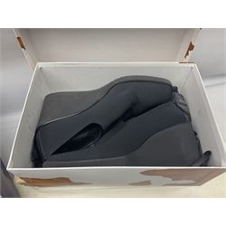Collection of designer ladies shoes and boots, to include Donald J Pliner black court wedge, Stuart Weitzman over the knee stretch boots, Aquatalia Carmen boots, two pairs of Kurt Geiger ankle boots and Russel & Bromley Canterbury riding boots, various sizes, all in boxes (6)