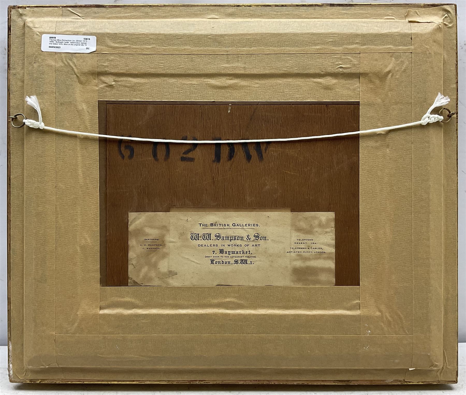 Thomas Miles Richardson Jnr. (British 1813-1890): 'Bothwell Castle', watercolour signed and dated 1878, titled on the original slip 19cm x 26cm 
Provenance: private collection, purchased James Alder Fine Art, Hexham; with Peter Francis Auctioneers 24th February 2016 Lot 177