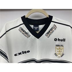 Five Hull Rugby League shirts, to include Hull FC and Hull Sharks examples