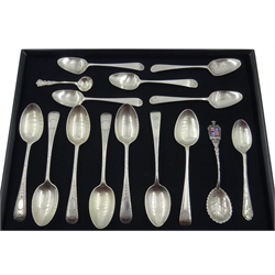  Set of six silver teaspoons London 1900, various other spoons hallmarked approx 6.2oz  