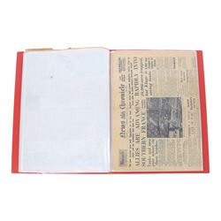 WWII collection of fourteen magazines from British Newspapers 1942-1945 contained in presentation folder 
