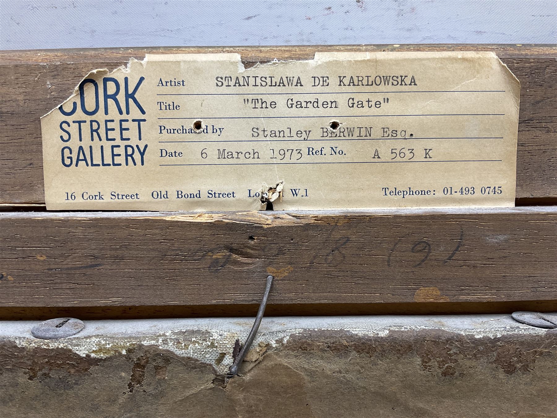 Stanisława de Karłowska (Polish 1876-1952): 'The Garden Gate', oil on canvas signed, titled on gallery label verso 35cm x 30cm 
Provenance: exh. Cork Street Gallery, London 1973, label verso