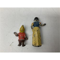 Collection of twenty-two Britains Cadbury's Cococubs play worn lead painted figures to include Mr Pie Porker, Mrs Pie Porker, Tiny Tusks, Captain Kangaroo, Granny Owl and others, Britains Snow White and Doc lead figures and other painted lead figures (30)