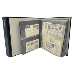 Postal history including air mail, telegrams, covers with 'Privy Purse Buckingham Palace' stamp, first day covers etc, housed in two ring binder folders