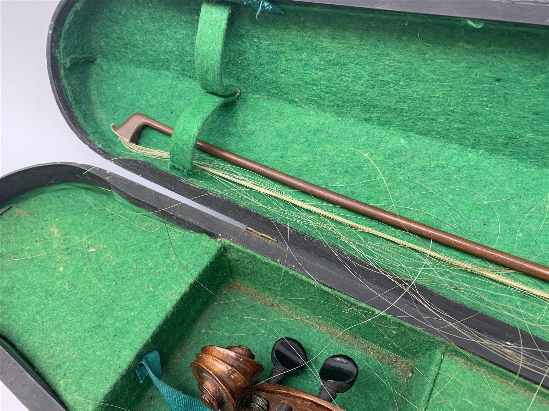 John Murdoch & Co 'The Maidstone' three-quarter size violin with 33.5cm two-piece maple back and ribs and spruce top, bears label, 55cm overall, in hard carrying case with bow