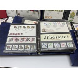 Mostly Great British first day covers, some with special postmarks, from the 1960s to the early 2000s and a small number of Queen Elizabeth II usable postage stamps, housed in eleven ring binder folders