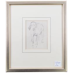 John Atkinson (Staithes Group 1863-1924): Studies of Dogs, two pencil sketches unsigned 7.5cm x 12cm 