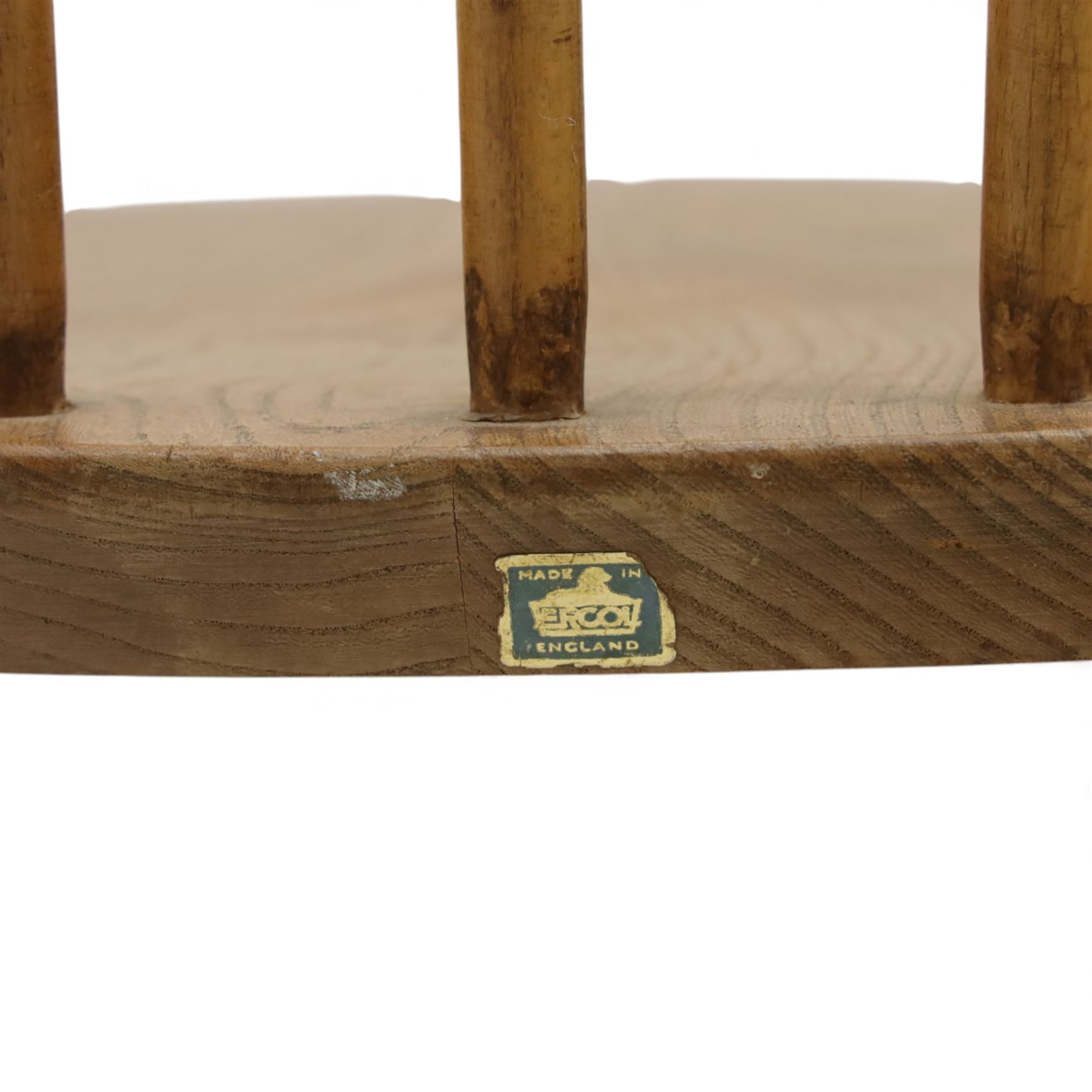 Ercol - set of three Quaker back dining chairs, two tall and one smaller hoop backed chairs