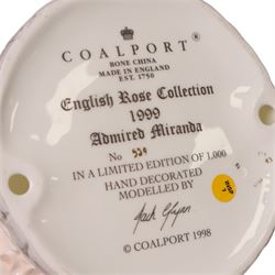 Two Coalport figures from the English Rose Collection, 1999 Admired Miranda 539/1000 and 1997 Lady Sylvia 929/1000, both with certificate