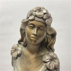 After Alexsander Danel for Austin Sculpture, Windswept, sculpture modelled as a female in flowing dress 