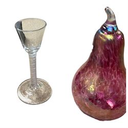 Two Rosenthal glass paperweights, together with Waterford Crystal house and other glass items