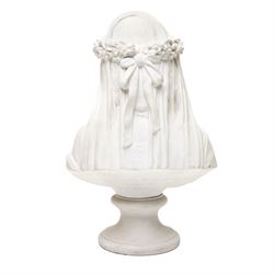 After Monti, Raffaele - 'The Bride', 19th century Copeland Parian bust, stamped Copeland and incised R Monti 1861 to the back, impressed Ceramic Crystal Palace Art Union to underside, H37cm