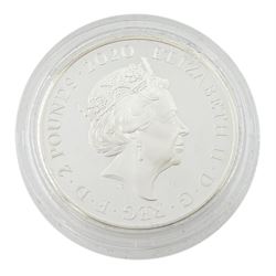 The Royal Mint 2020 Queen United Kingdom one ounce silver proof coin, cased with certificate