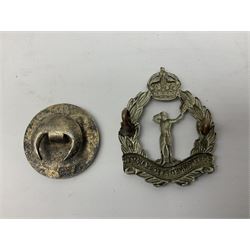 WW2 Royal Observer Corps - approximately one-hundred and seventy aircraft recognition cards; 1938 Instruction Booklet; cap badge and lapel badge; and cloth shoulder title